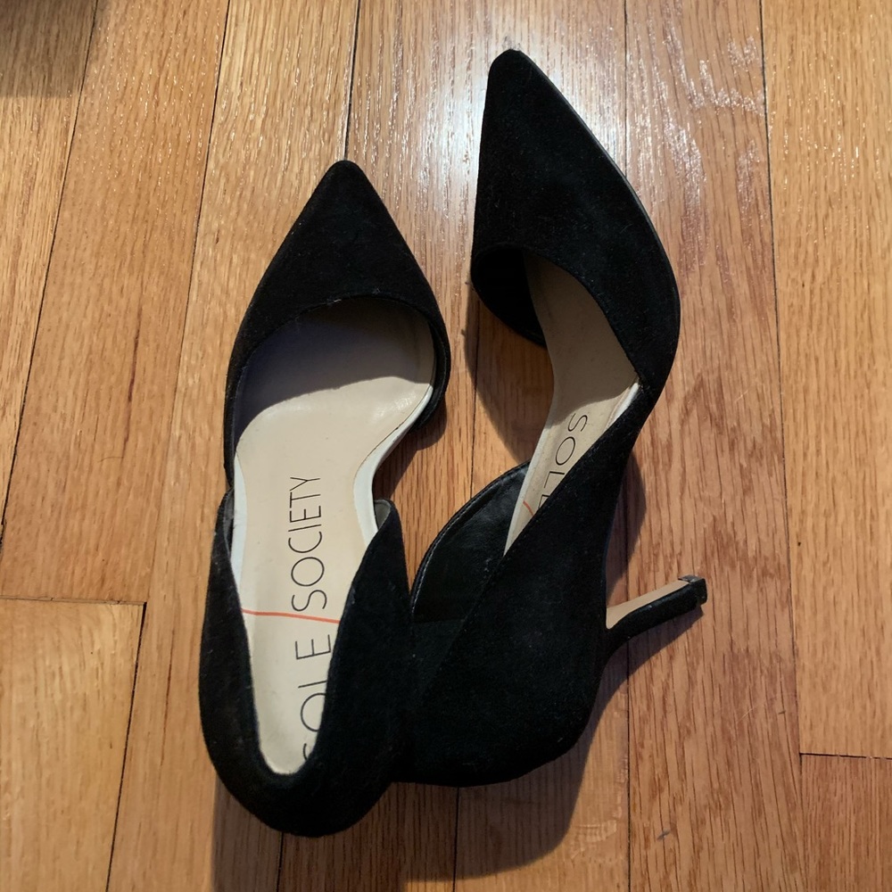 NWOT Sole Society Black Suede d’Orsay Pump
